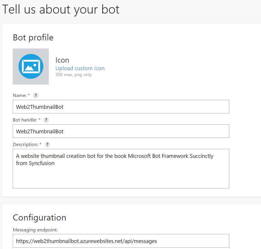 Registration Page with Our Bot’s Info