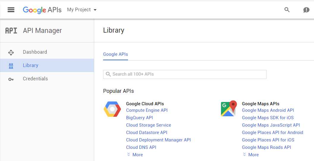 The Google Developers Console API Search