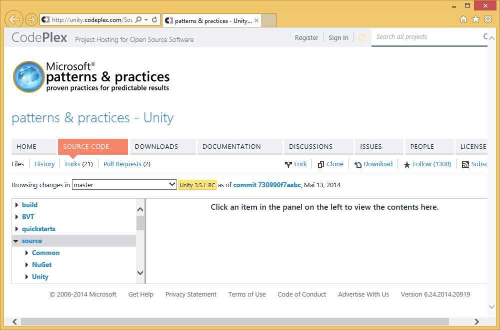 Browsing the Unity repository online