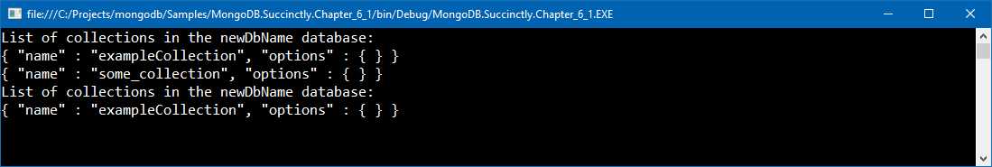 List of available collections.