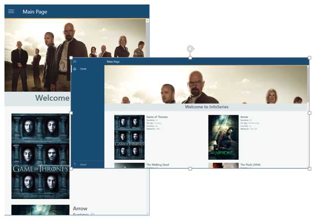 An example of an application which requires handling the Resize approach manually