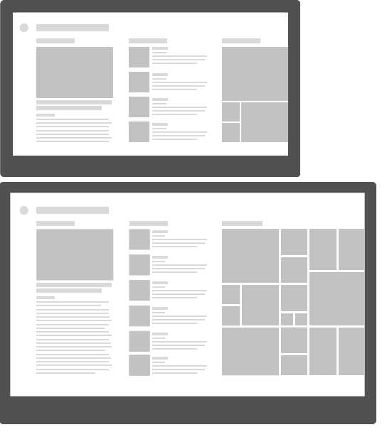 on a bigger screen, the application can display more content than on a smaller screen.