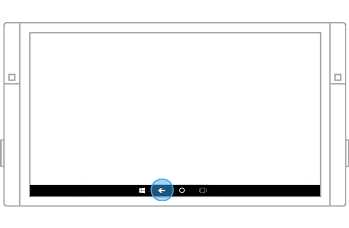 The back button on the Surface Hub