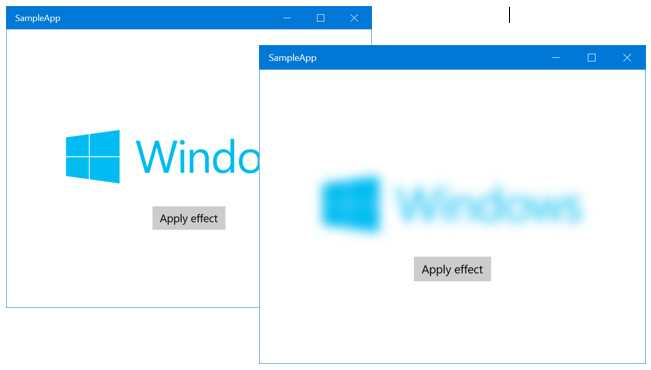 The blur effect applied thanks to Composition APIs