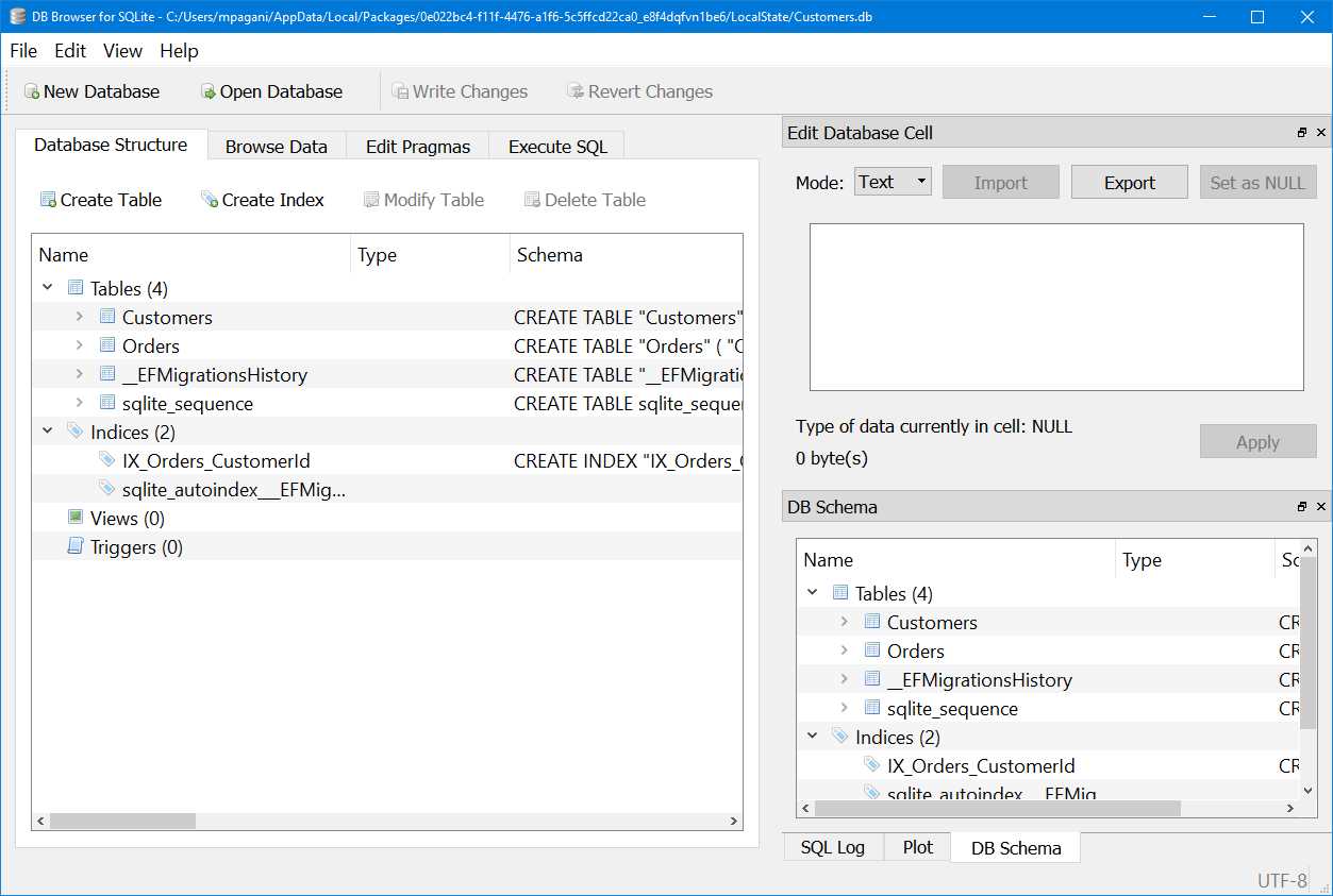 The tool DB Browser for SQLite