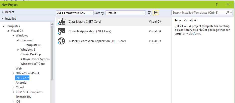 .NET Core Project Templates