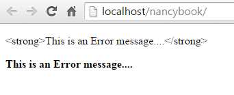 Output using SSVE @! syntax