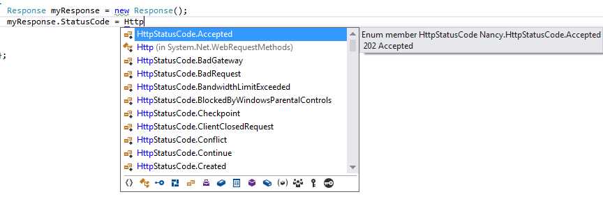 Response HTTP codes shown by IntelliSense