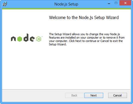 A Node.js Setup dialog