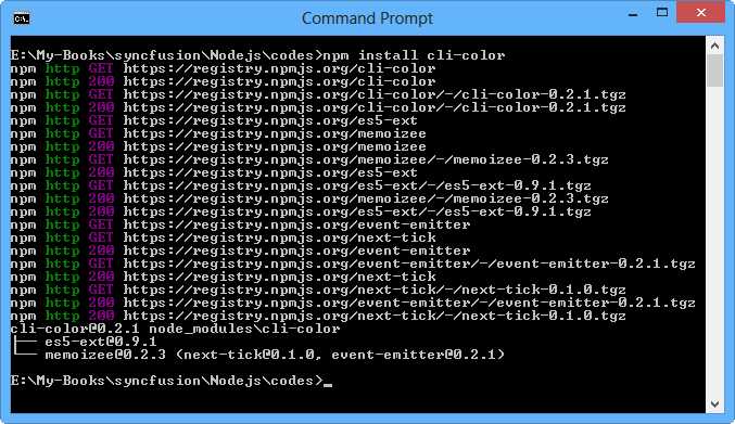 cli-color module installation