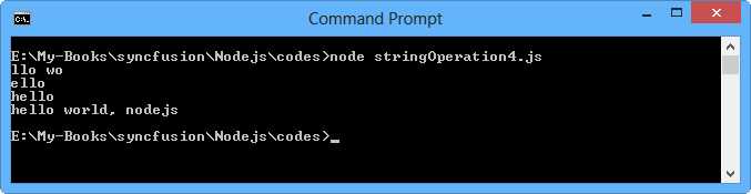 Program output for substring() usage