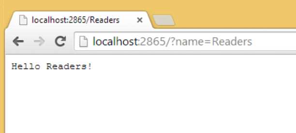 Hello Readers via query string