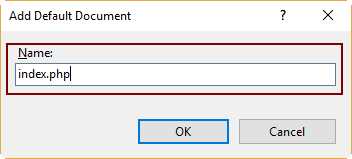 Adding a Default Document