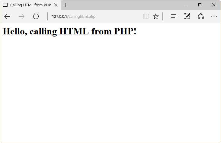 Calling HTML from a PHP Script