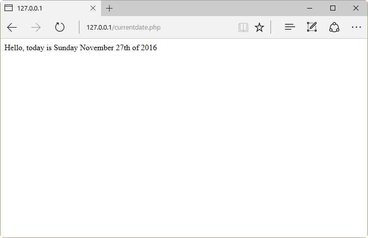 Output for Displaying Current Date Sample