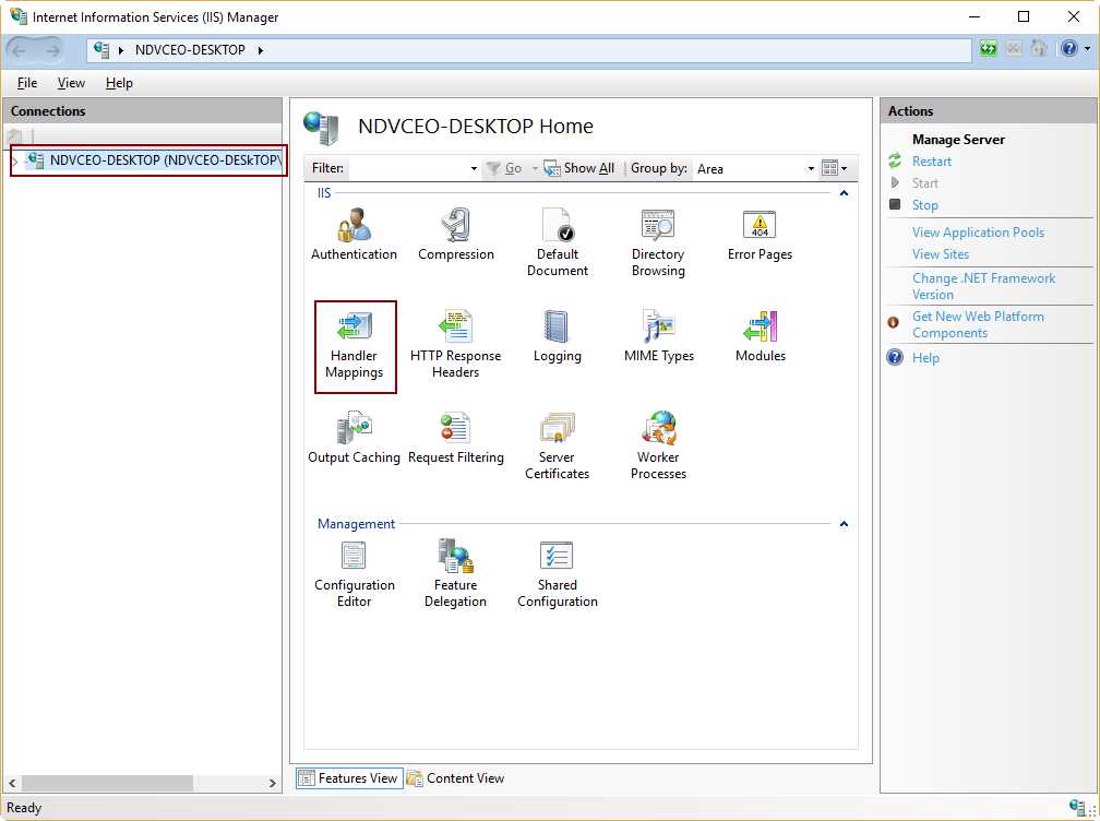 The Hostname and the Handler Mappings Button