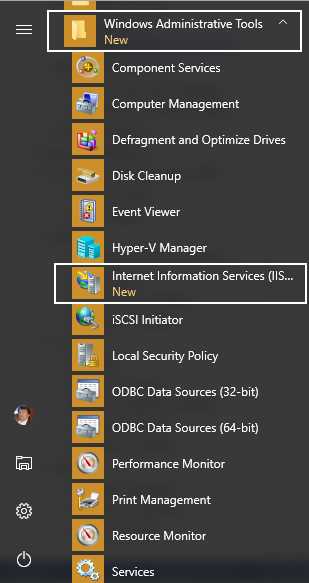Windows Administrative Tools in the Start Menu