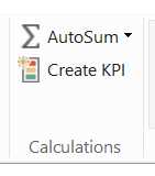 The Calculations Tab of the Ribbon with Create KPI enabled