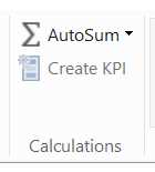 The Calculations Tab of the Ribbon with Create KPI greyed out