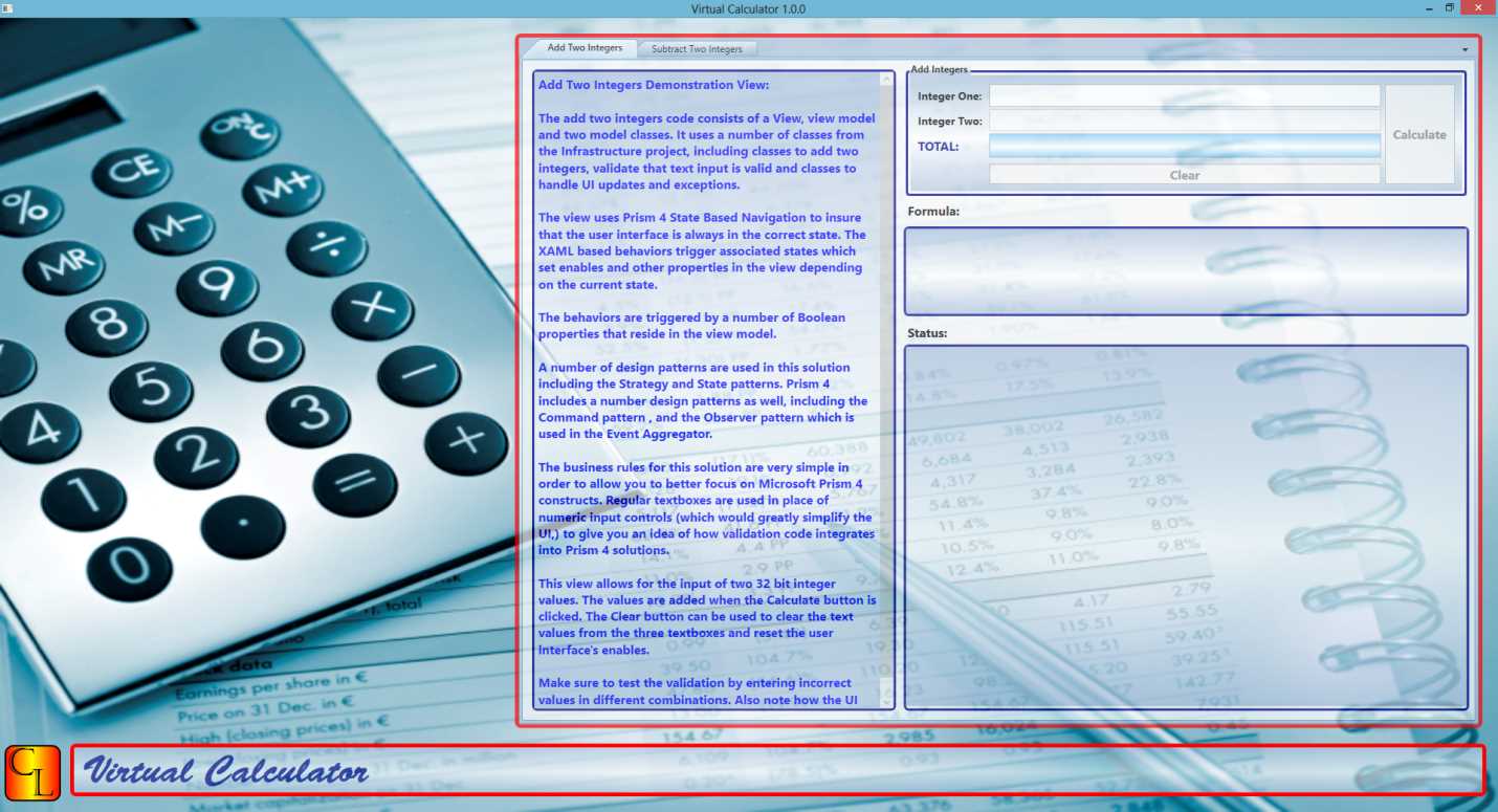 The Virtual Calculator Logo Bottom Shell Form