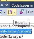 Export button on Issues toolbar