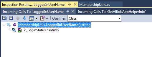 Incoming calls tree for selected method in Figure 115