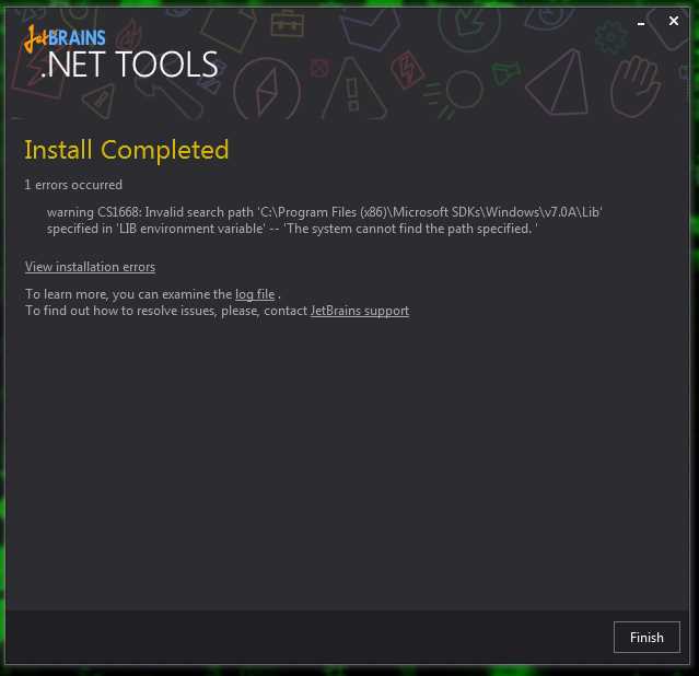 Installer finished, and it found some problems you might be interested in