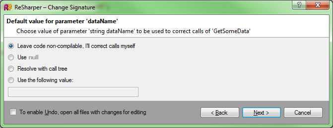 Parameter addition dialog box