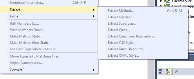 Refactor third-level Extract submenu