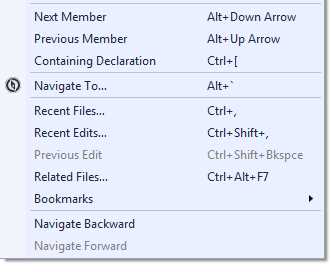 Remaining options on the navigation menu