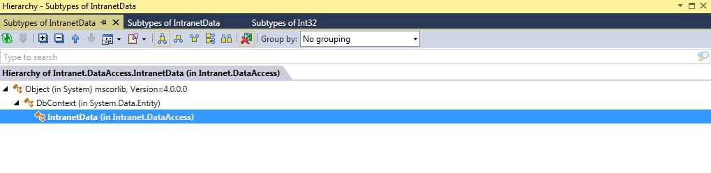 Type Hierarchy inspector