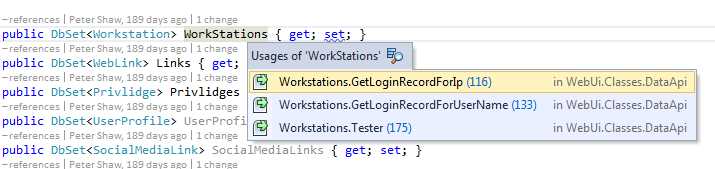 Usages of Symbol pop-up menu
