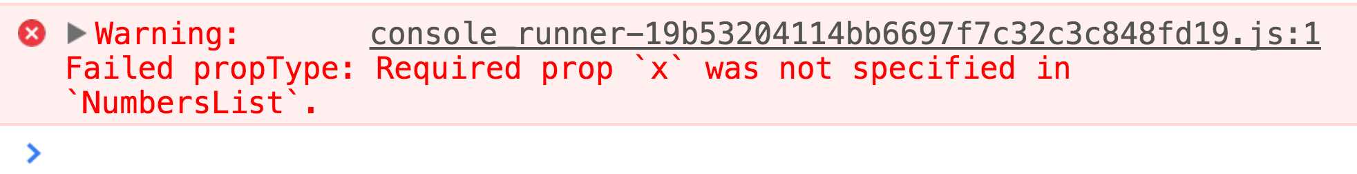 Required Prop Type Warning