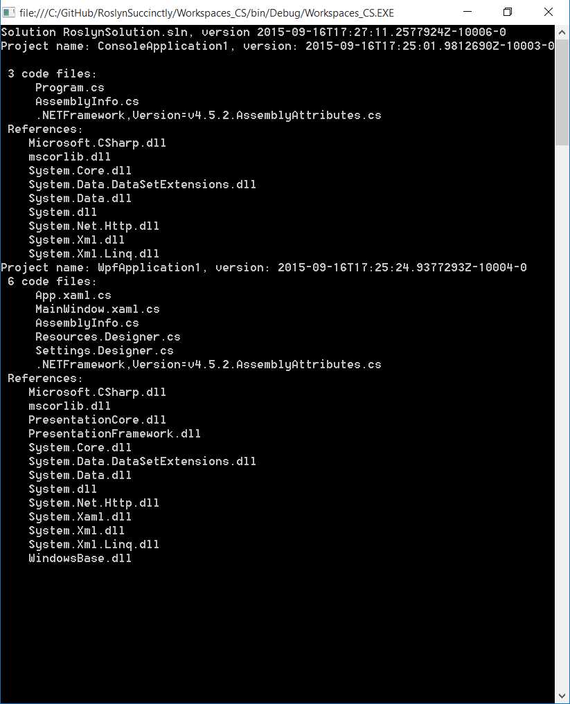 Iterating properties of an MSBuild solution
