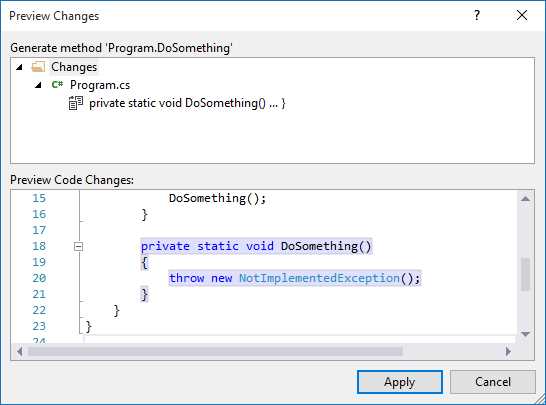 Previewing a quick action’s changes