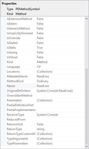 Viewing symbol information in the Syntax Visualizer