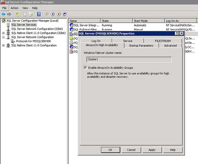 Enable AlwaysON AG Feature from SQL Configuration Manager