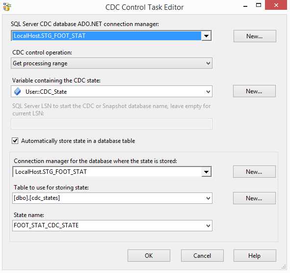 Configuring the initial load start CDC Control task