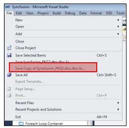 Saving a copy of a package
