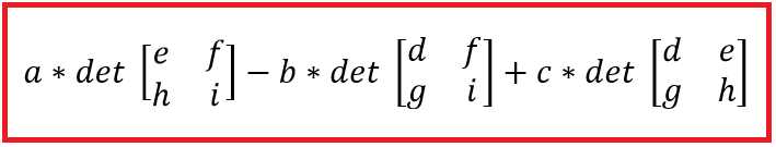 Definition of a 3x3 Matrix Determinant
