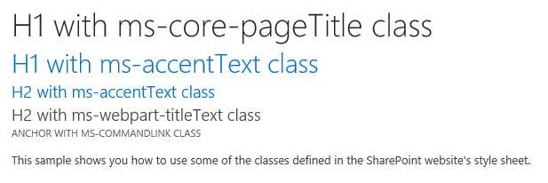 Using default styles