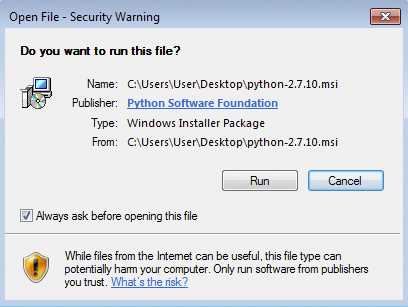 Click on run when Windows security popup comes up.
