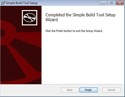 Last Screen During the Installation of Simple Build Tool