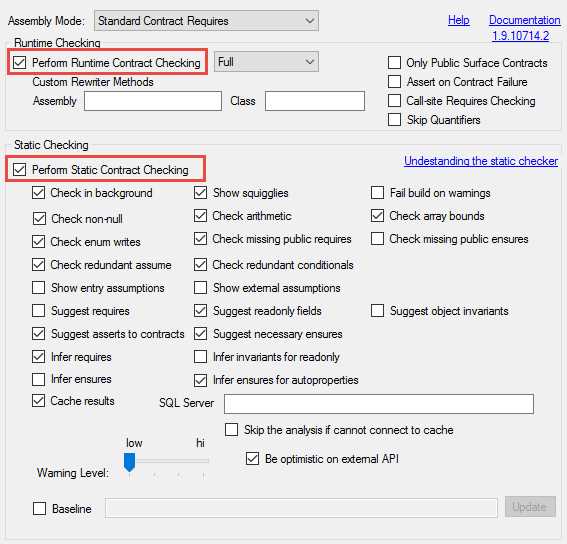 Code Contracts Property Page