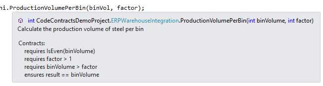 Method Tooltip Enhanced with Contracts