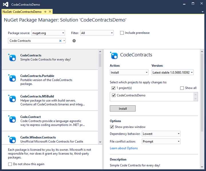 NuGet Package Manager
