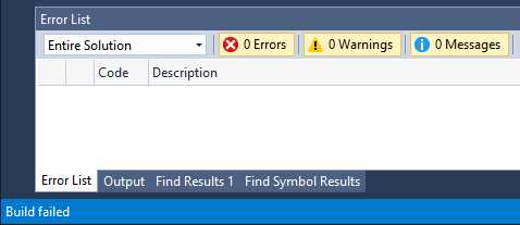 Visual Studio 2015 Build Failed