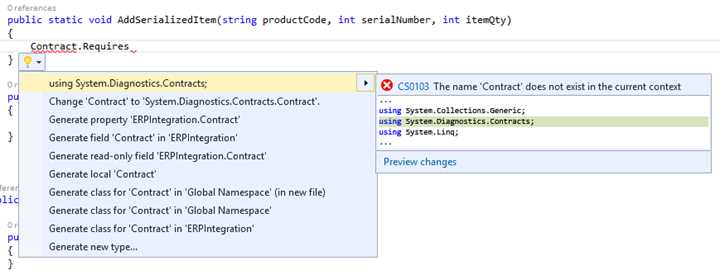 Visual Studio 2015 Light Bulb Feature