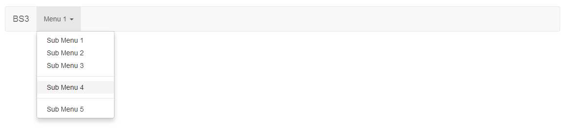Drop down menu produced by code snippet 47