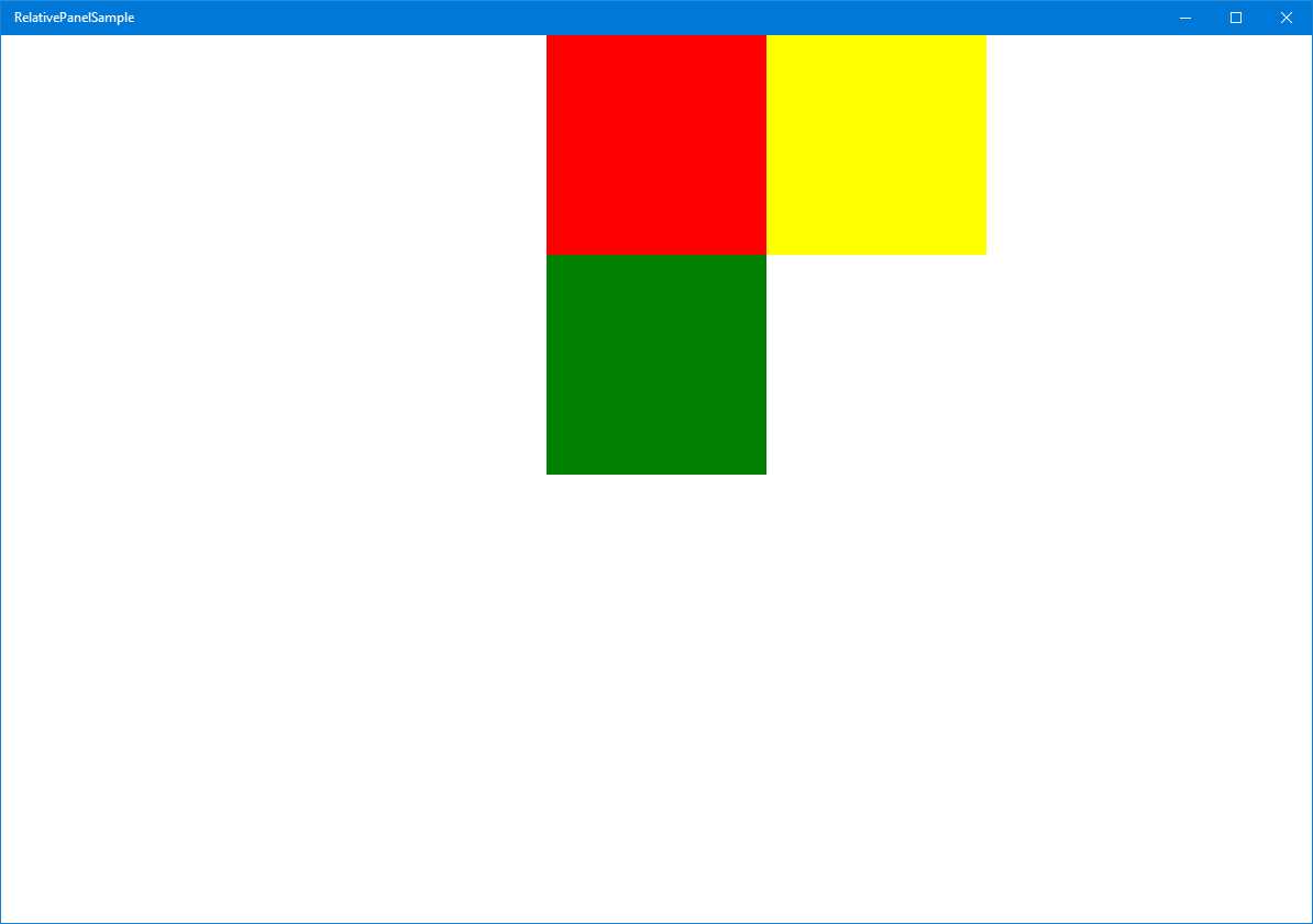 The controls inside the RelativePanel are positioned based on relationships with the other controls.